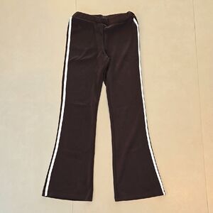 Zara Girls Brown Flared Pants with White Stripes